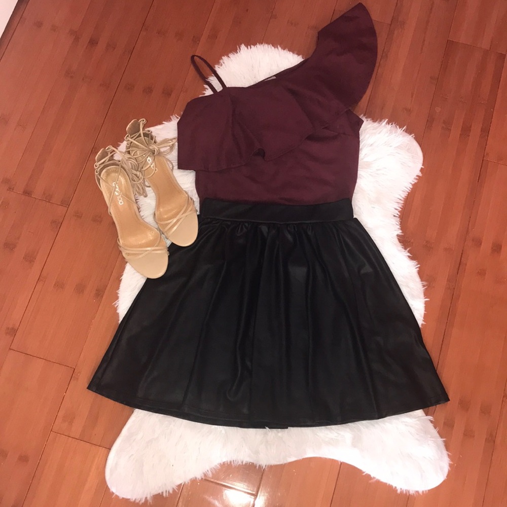 Rue 21 Faux Leather Skater Shirt